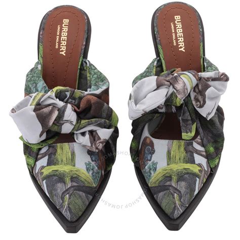 burberry scarf tie mules|Burberry Tillington Monkey Print Scarf Tie Detail Mules.